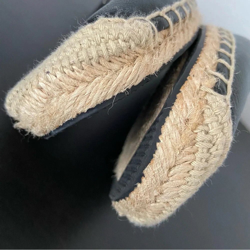 Coach Womens Rhodelle Soft Lambskin Leather Espadrille Flat Loafer Slip On
